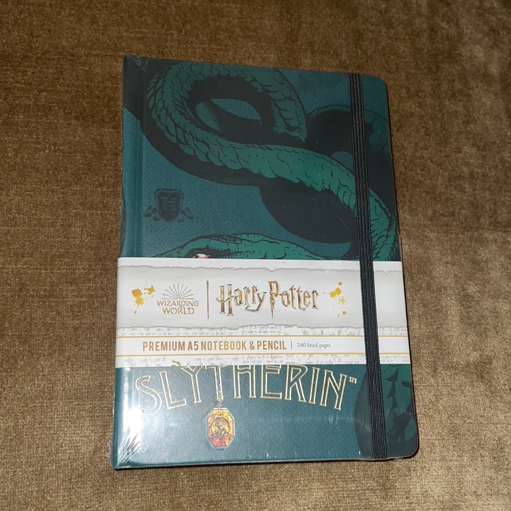 Harry Potter wizarding work slithering green notebook journal with pencil new